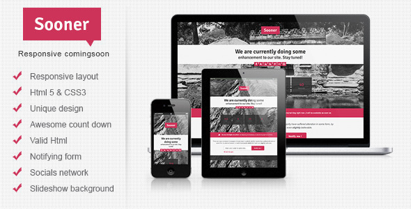 Sooner Responsive Comingsoon Template