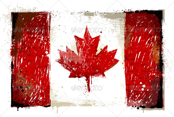 Grungy Canadian Flag