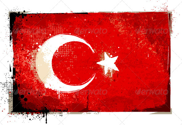 Grungy Turkey flag