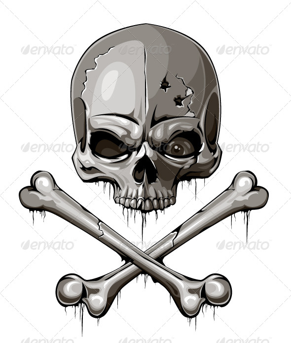 Decrepit Skull With Two Crossed Bones Decrepit Skull With Two Crossed Bones