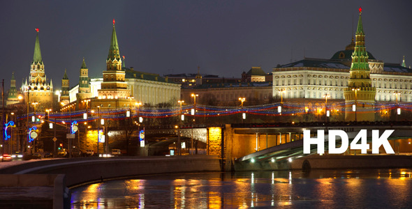 Moscow Russia Night View Time Lapse 4K Moscow Russia Night View Time Lapse 4K