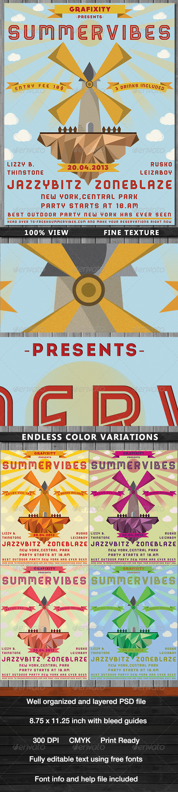 SummerVibes-Retro Summer Poster/Flyer