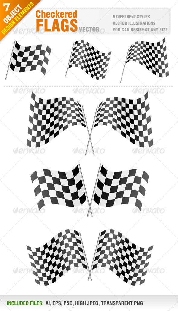 Checkered Flags Set Checkered Flags Set