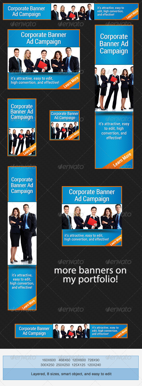 Corporate PSD Banner Ad Template - Banners & Ads Web Elements