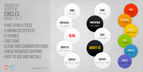 Animated Vertical Circles Menu - CodeCanyon Item for Sale