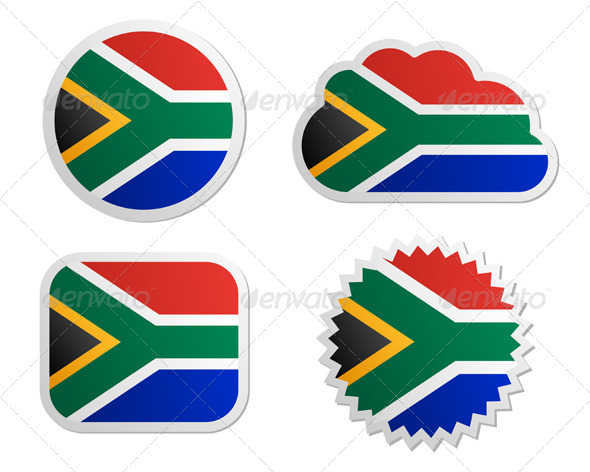 South Africa Flag Labels