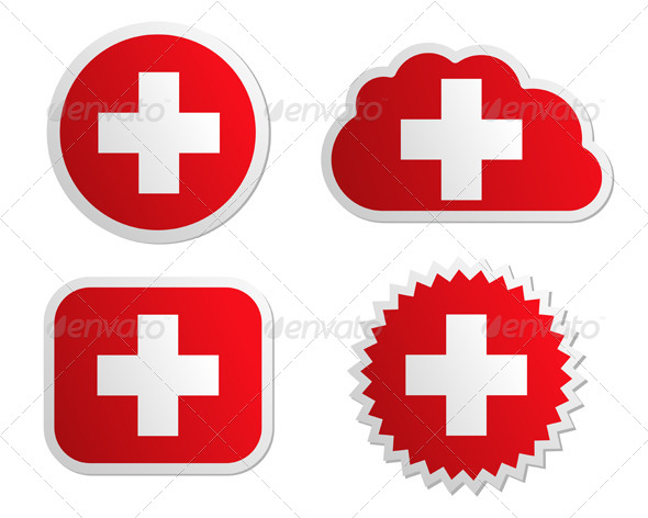 Switzerland Flag Labels