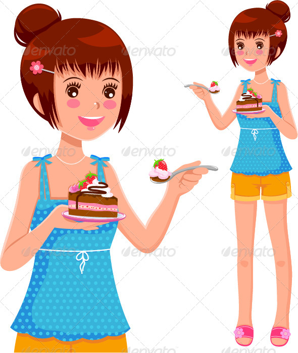 Girl Eating Cake Girl Eating Cake