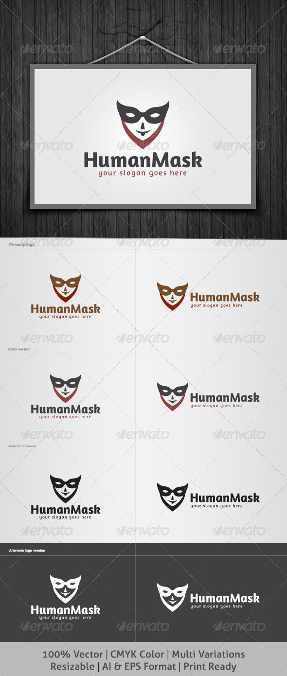Human Mask Logo - Humans Logo Templates