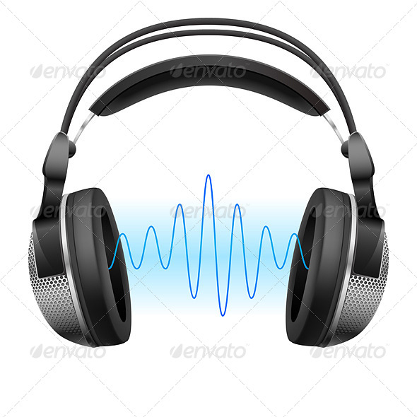 Headphones and Music Wave Headphones and Music Wave