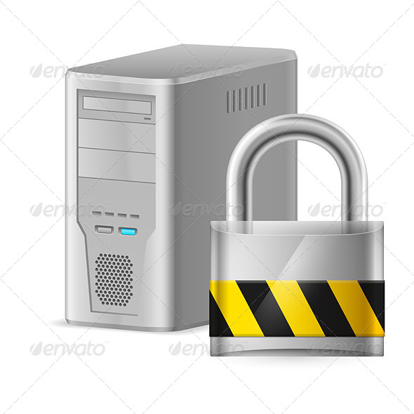 Padlock and Case of Computer Padlock and Case of Computer