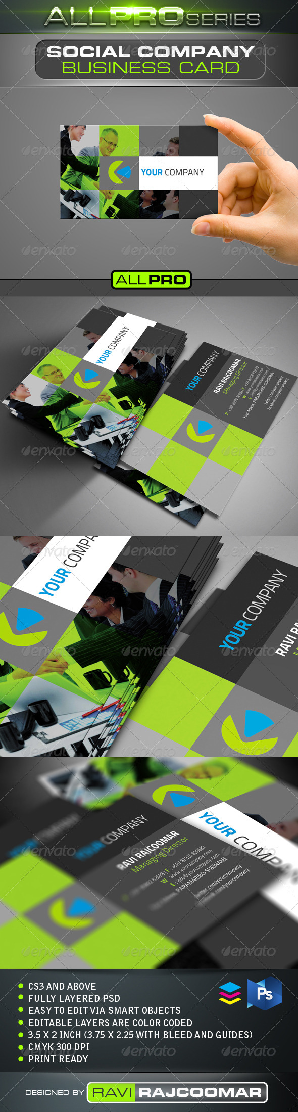 Social Company Business Card Social Company Business Card
