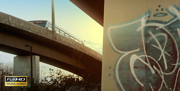 Pan From Graffiti To Morning Traffic Pan From Graffiti To Morning Traffic