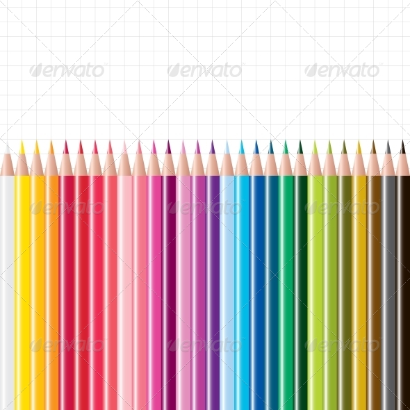 Vector Set of Coloured Pencils Vector Set of Coloured Pencils