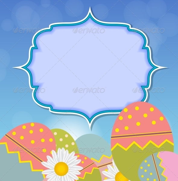 Easter Eggs Card with Colourful Eggs Easter Eggs Card with Colourful Eggs