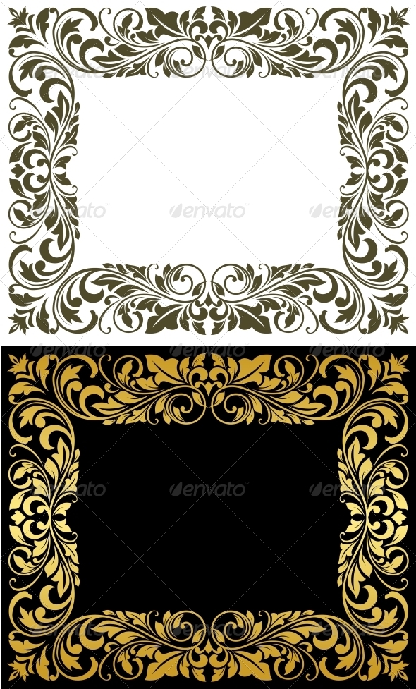 Elegance frame in floral style Elegance frame in floral style