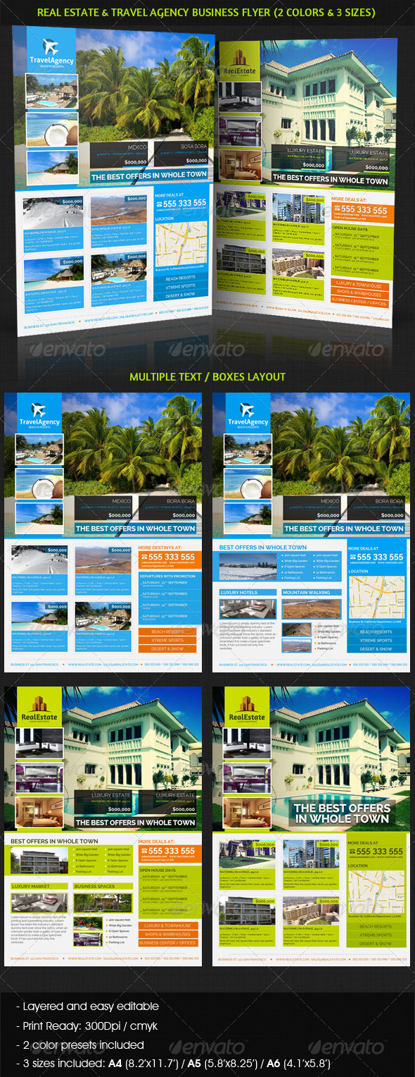 Real Estate & Travel Agency Business Flyer