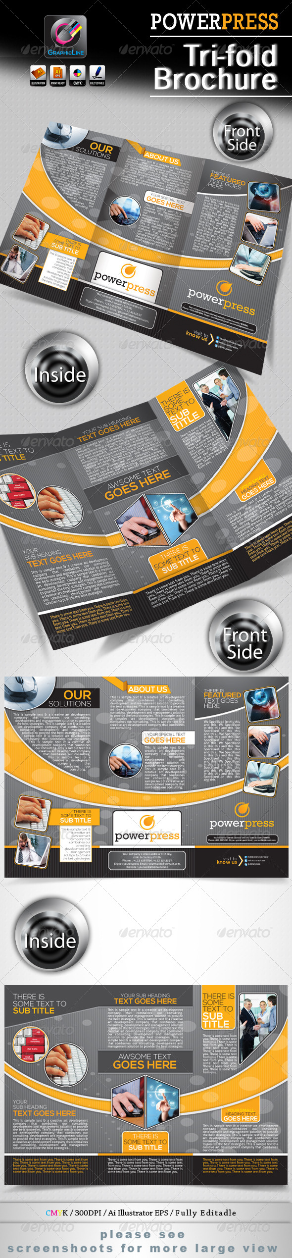 Power Press Tri-fold Corporate Business Brochure Power Press Tri-fold Corporate Business Brochure