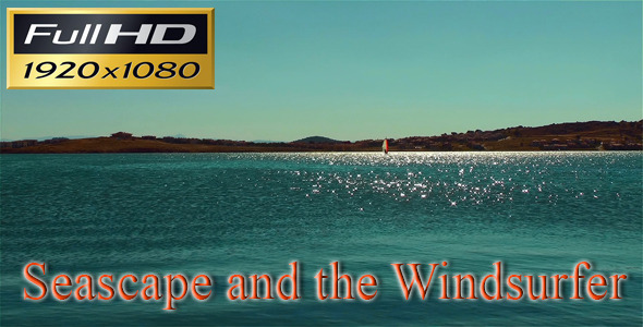 Seascape and Windsurfer Silhouette Seascape and Windsurfer Silhouette