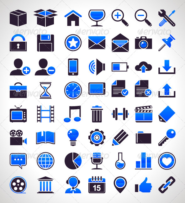 Set of 56 Simple Universal Icons Set of 56 Simple Universal Icons
