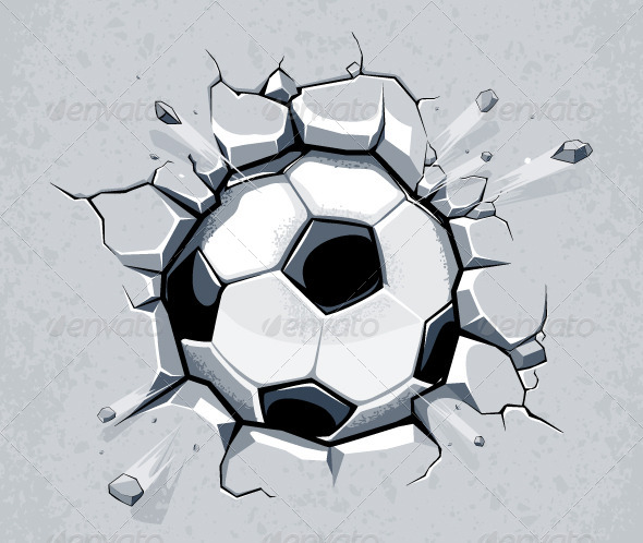 Soccer Ball Breaking the Wall Soccer Ball Breaking the Wall