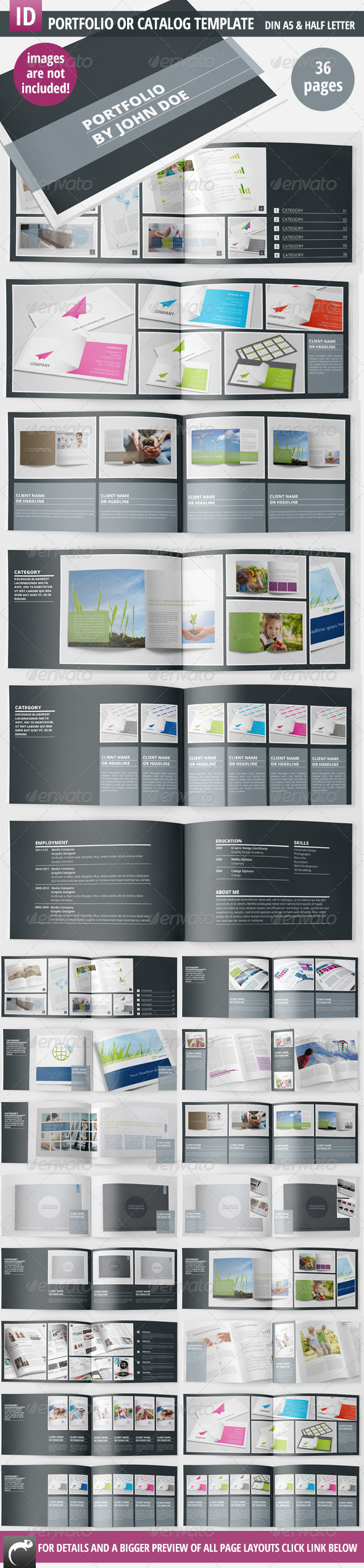 Portfolio Booklet or Catalog Template - 36 Pages