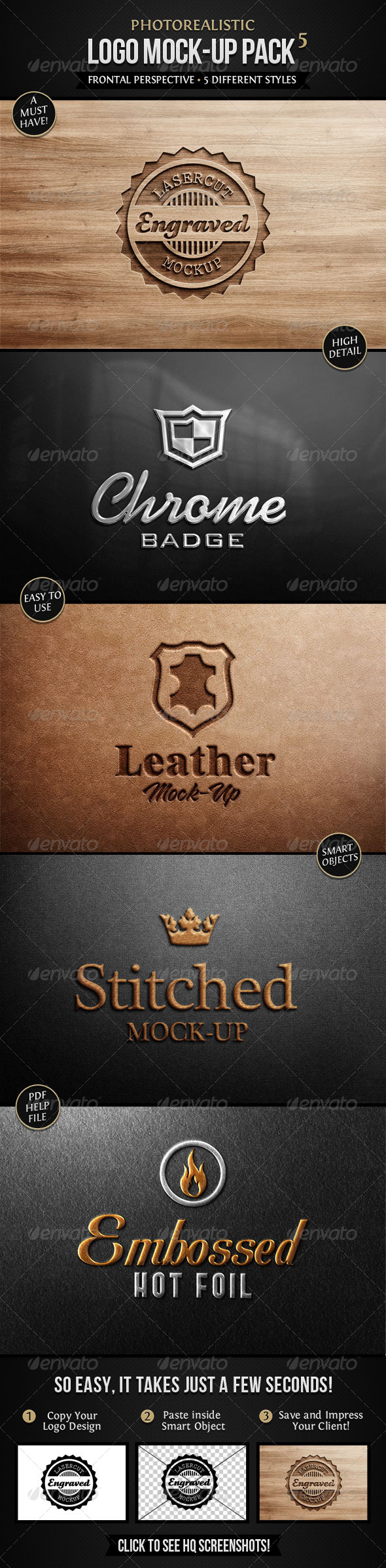 Photorealistic Logo Mock-Up Pack 5 Photorealistic Logo Mock-Up Pack 5