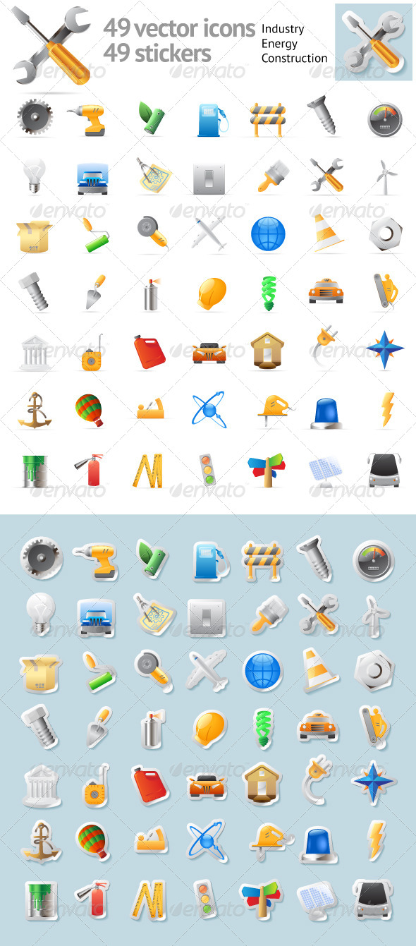 Icons and Stickers for Industry Icons and Stickers for Industry