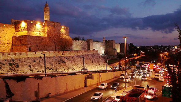 Jerusalem Israel Old City Wall at Night 2 Jerusalem Israel Old City Wall at Night 2