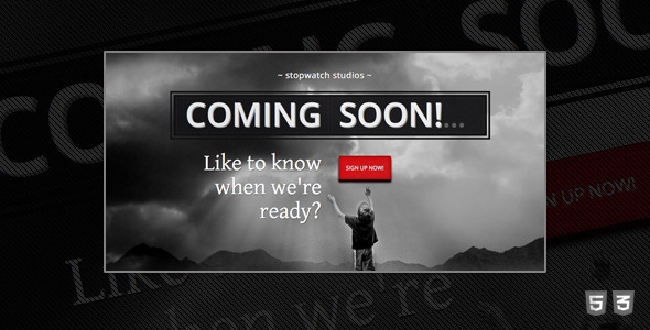 StopWatch - Coming Soon Html5 Template