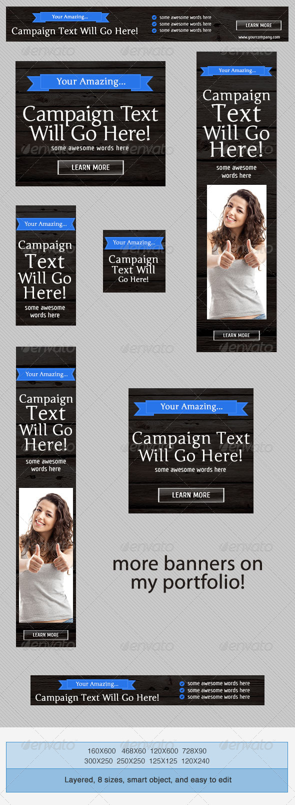 Black Banner Ads PSD Template Black Banner Ads PSD Template