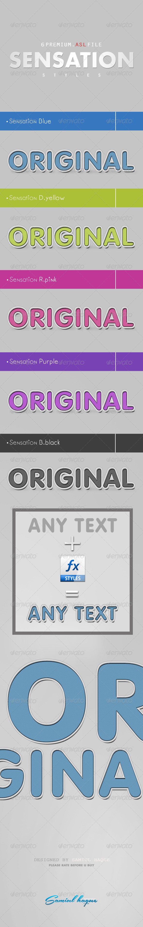 5 Sensation Styles Editable - Text Effects Styles