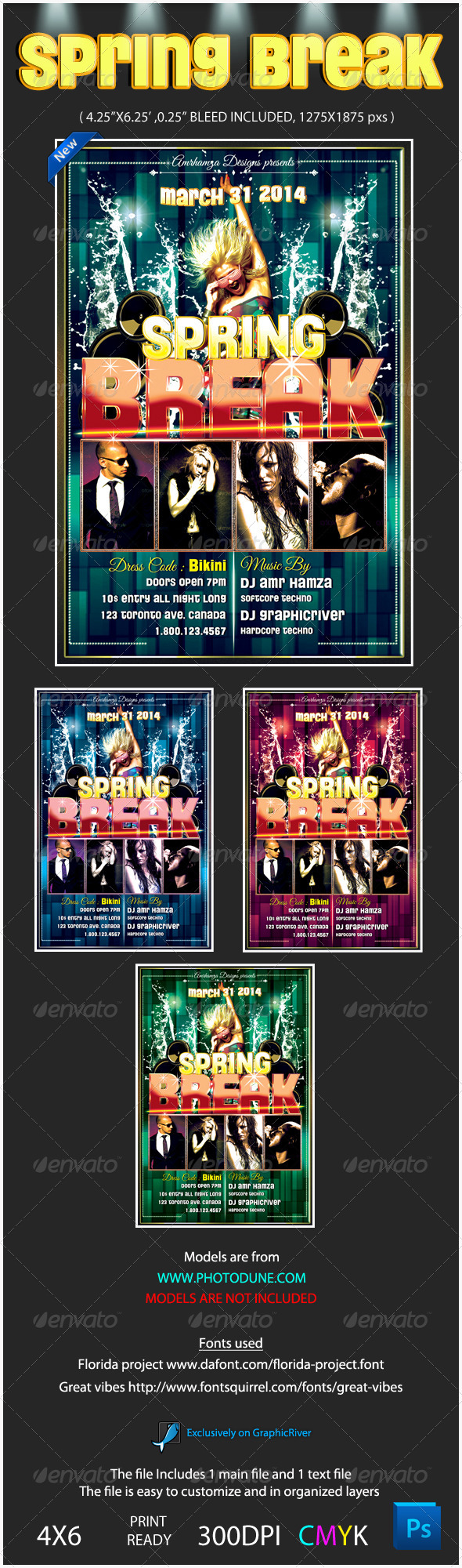 Spring Break Flyer Template