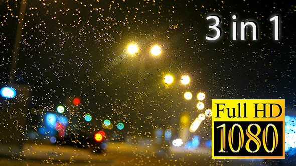 Set of 3 Rain Drops on Wind Shield Set of 3 Rain Drops on Wind Shield