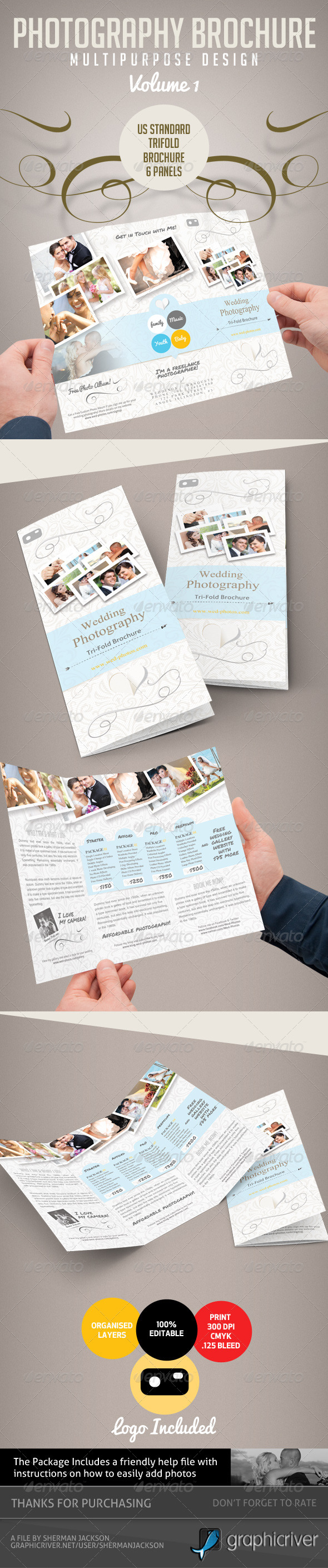 Pro Photography Trifold Brochure - Volume 1 - Brochures Print Templates