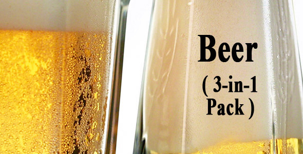 Beer Pouring in a Glass 3-Pack Beer Pouring in a Glass 3-Pack