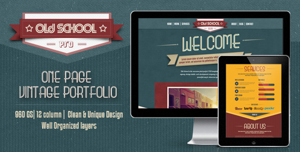 One Page PSD Vintage Portfolio - Old School