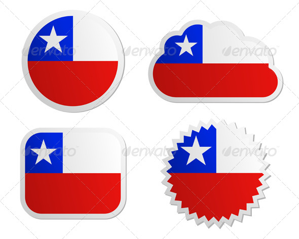 Chile Flag Labels