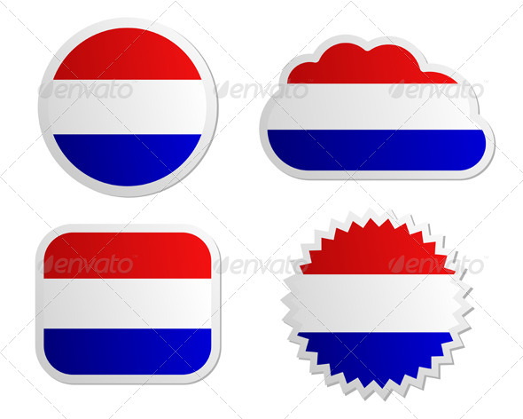 Netherlands Flag Label