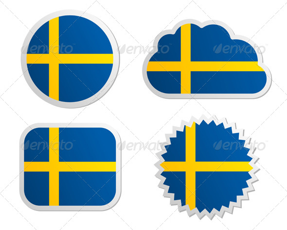 Sweden Flag Labels