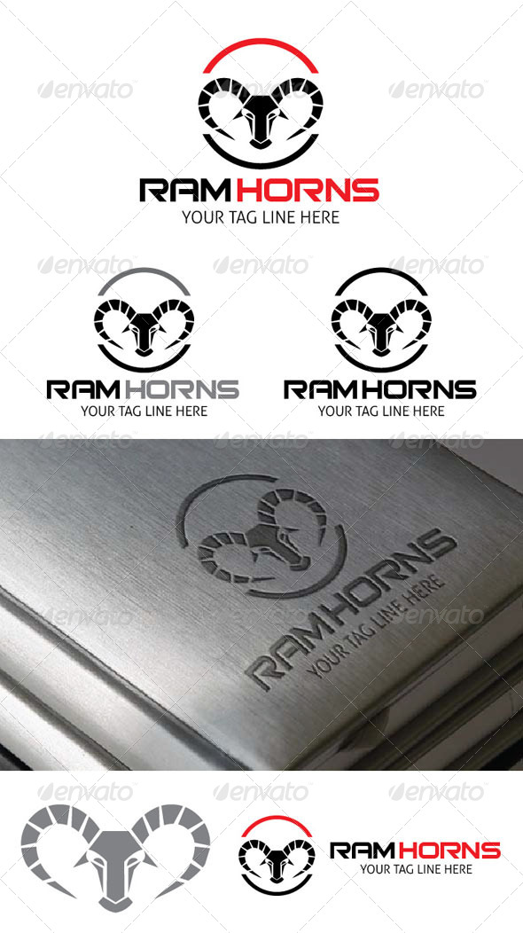 Ram Horns Logo Template