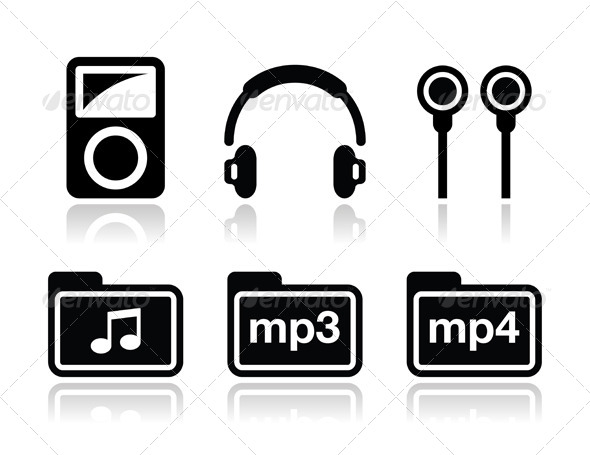 Mp3 Player Vector Icons Set