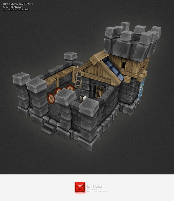 Low Poly RTS Human Barracks Low Poly RTS Human Barracks