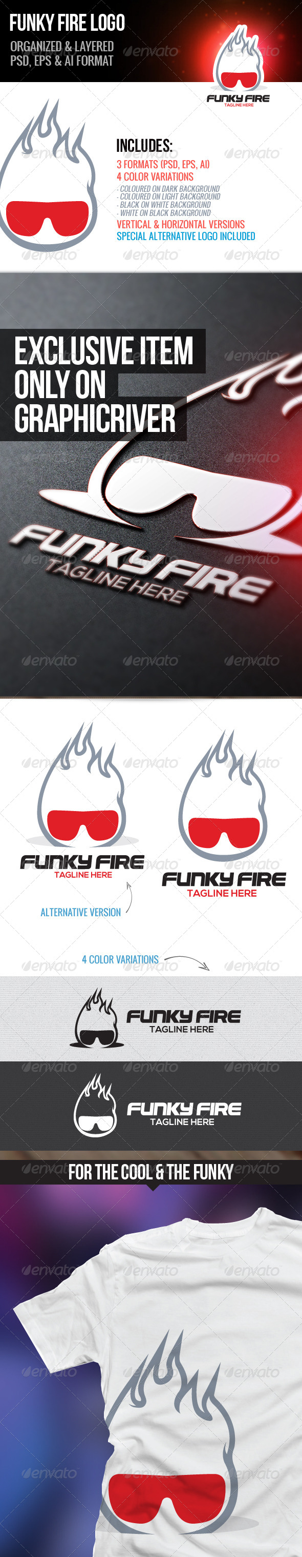 Funky Fire Logo - Humans Logo Templates