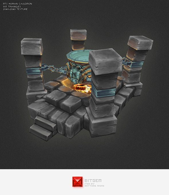 Low Poly RTS Human Cauldron - 3DOcean Item for Sale