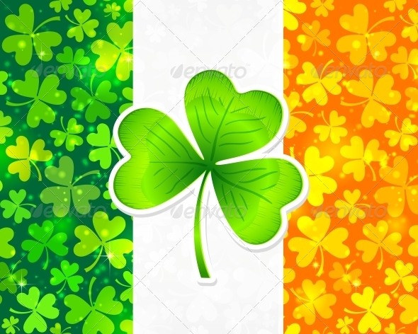 Irish Flag with Clovers