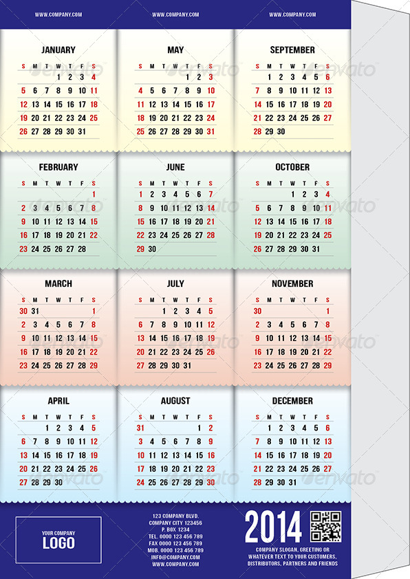 2014 - 4 Prism Type Desktop Calendars (A4) by lumberjackbg | GraphicRiver