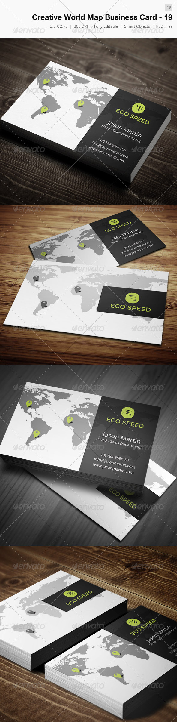 Creative World Map Business Card 19 Creative World Map Business Card 19