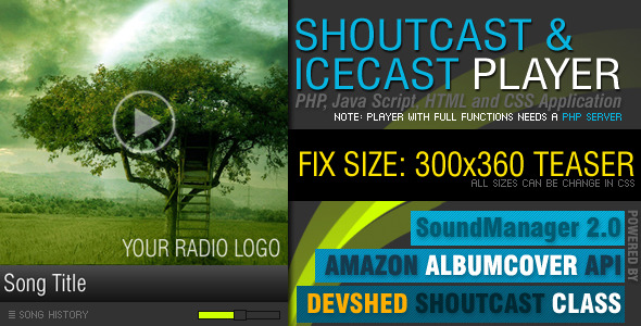 PHP-Javascript Shoutcast and Icecast V2.0 - CodeCanyon Item for Sale