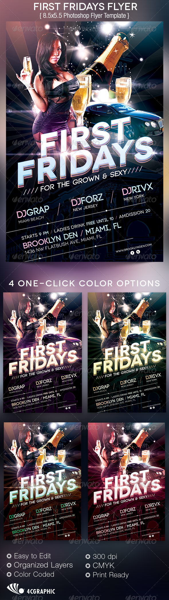 First Fridays Flyer Template - Clubs & Parties Events